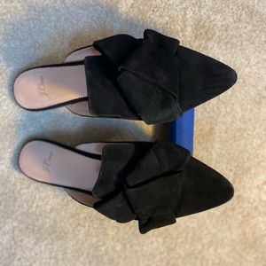J.CrewPointed-Toe Slides in Suede Black Size 8